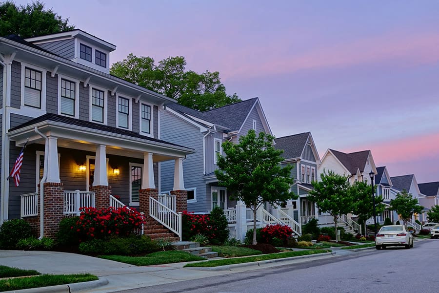 About Our Agency - Row of New Homes in Raleigh, North Carolina During the Evening